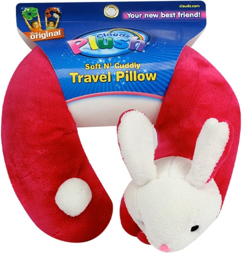 Cloudz Plush Animal Neck Pillows - Pink Bunny - Image 1